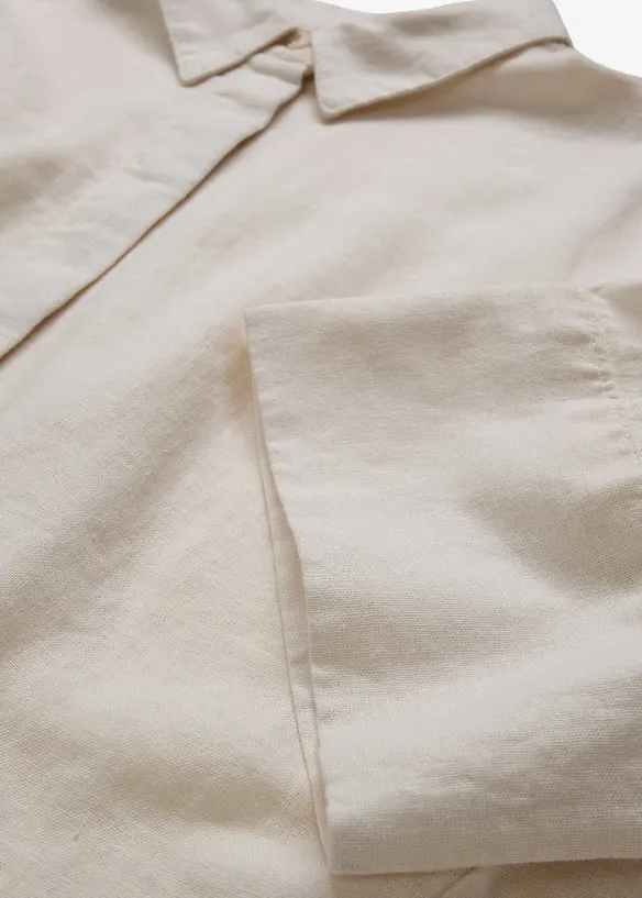 Overhemdblouse in een koele linnenmix, bonprix