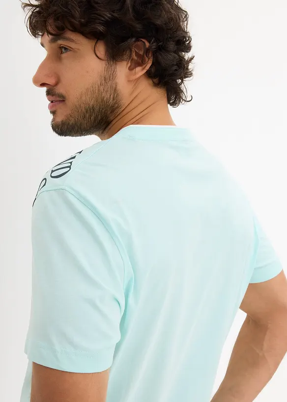 Henley shirt met korte mouwen van biologisch katoen, bonprix