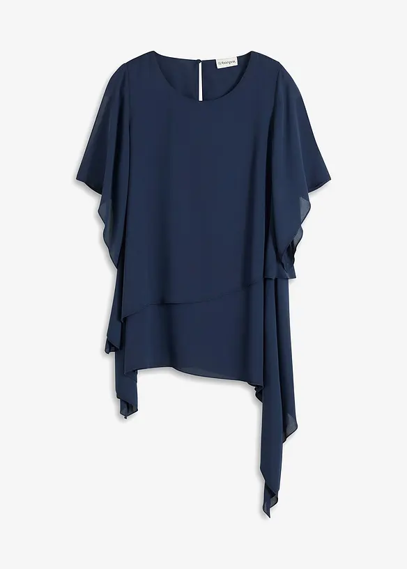 Puntig toelopende blouse in layerlook, bonprix