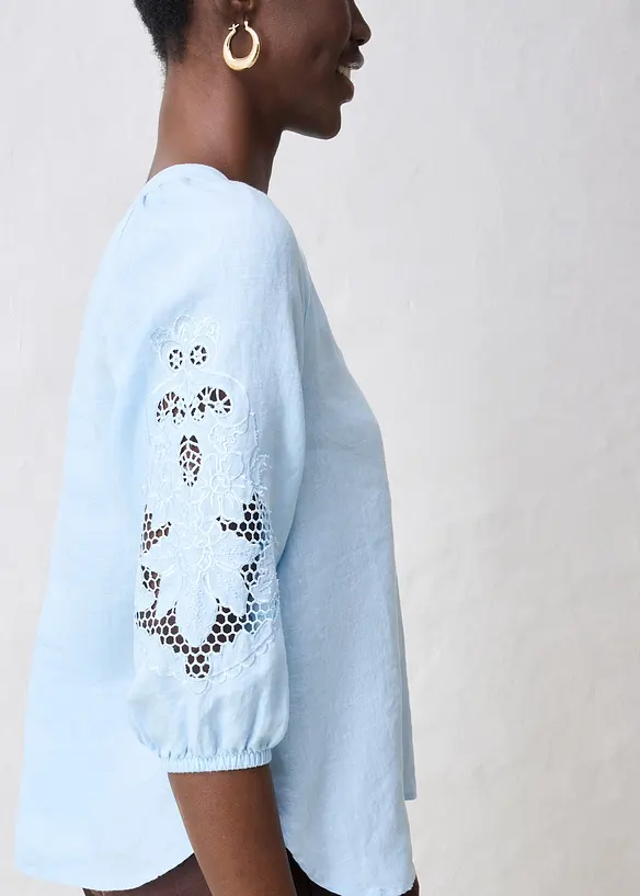 Tuniek van puur linnen, met broderie anglaise, bonprix