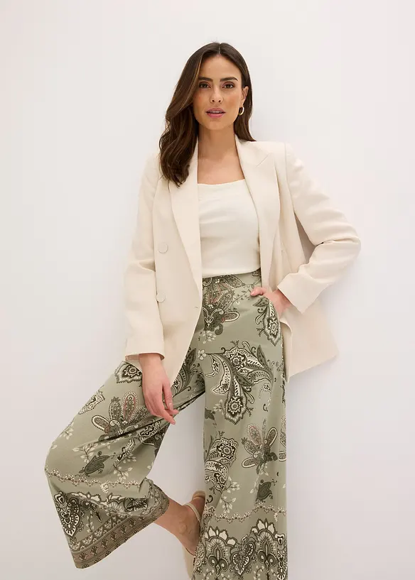 Jersey broek met paisley motief, bonprix
