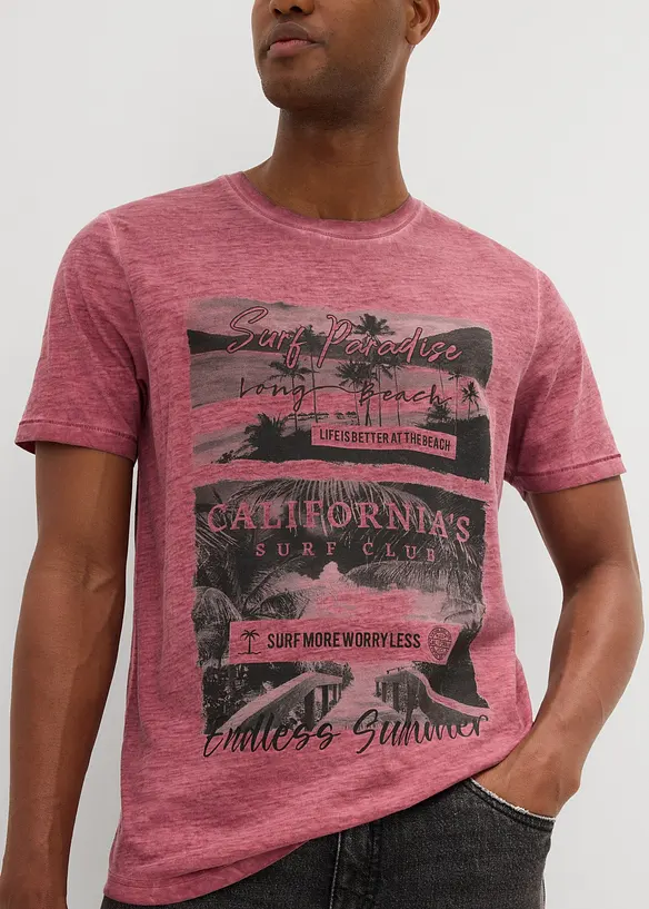 T-shirt van biologisch katoen in washed out look, bonprix