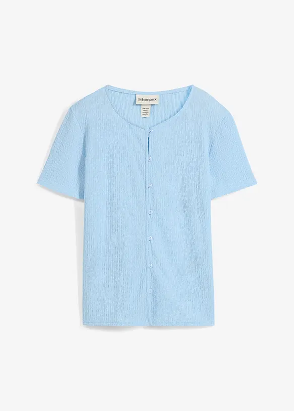 T-shirt met structuur en knopen, bonprix