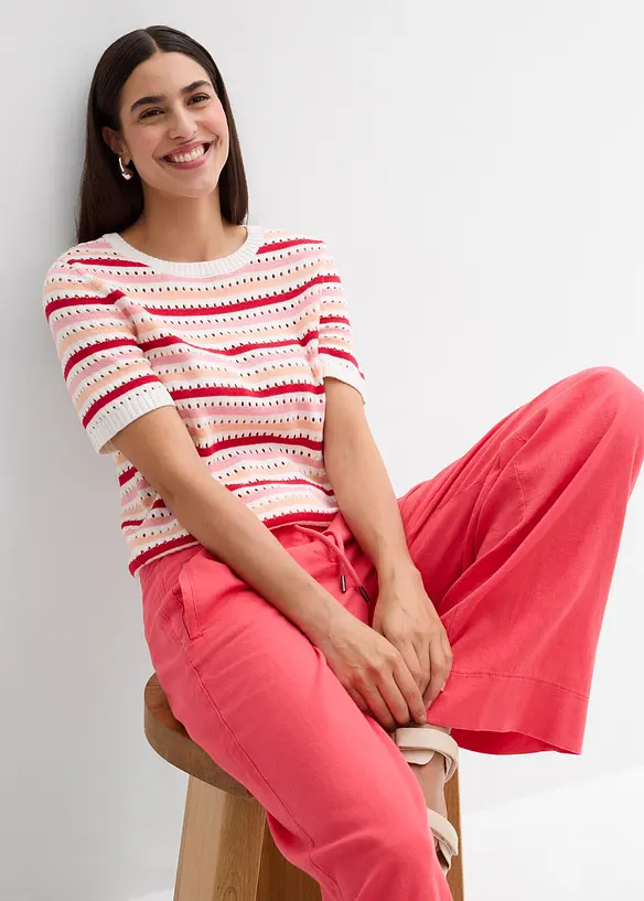 Geribd shirt met strepen, bonprix