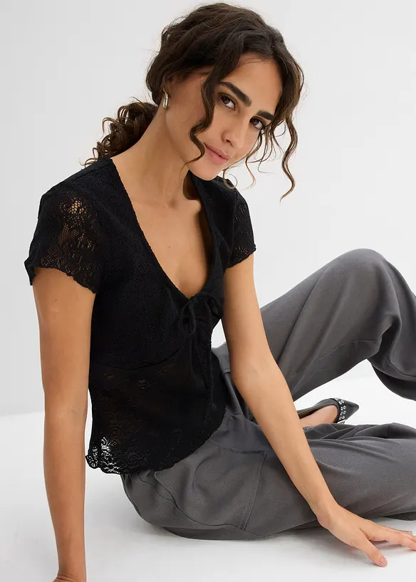 T-shirt van kant, bonprix