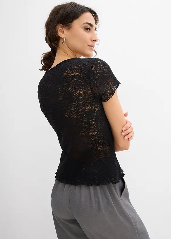 T-shirt van kant, bonprix