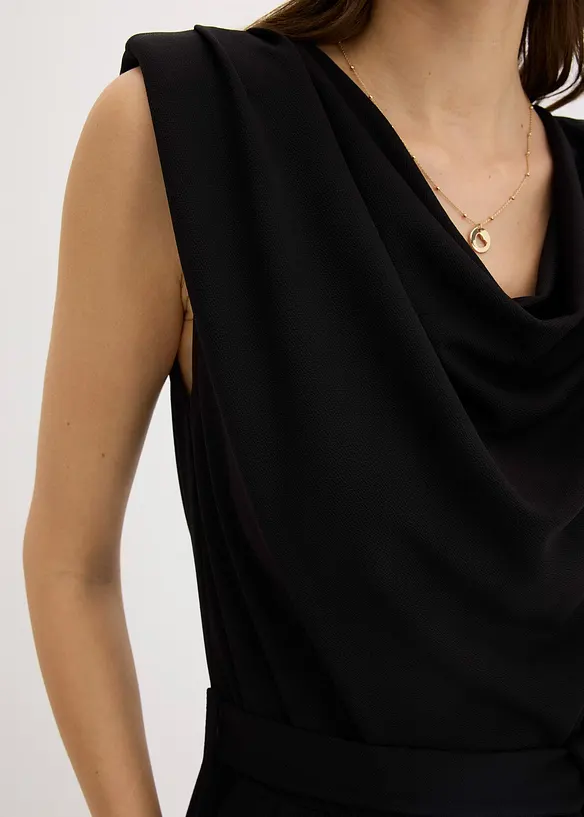 Jersey jumpsuit met schoudervullingen, bonprix