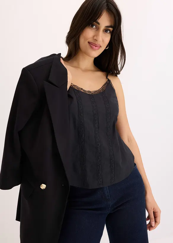 Blousetop met broderie anglaise, bonprix