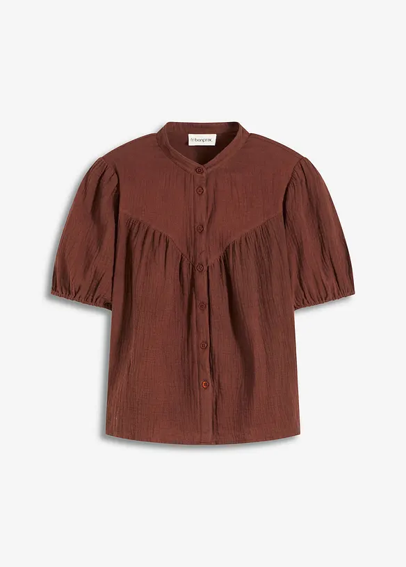 Mousseline blouse met korte mouwen, bonprix