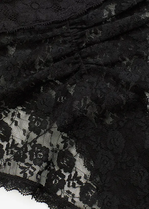 Kanten slip met plooitjes (set van 4), bonprix