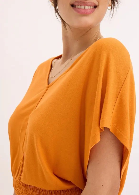 Shirt met gesmokte zoom, bonprix