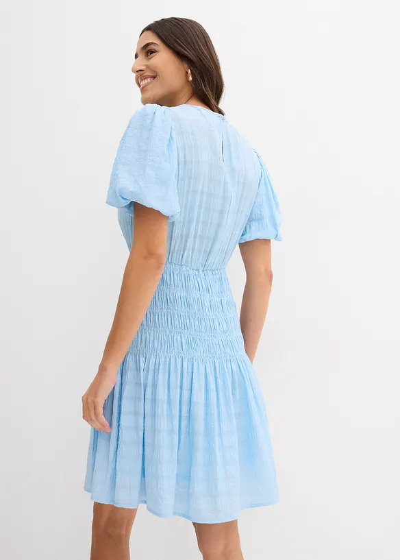 Mini jurk met gesmokt inzetstuk, bonprix