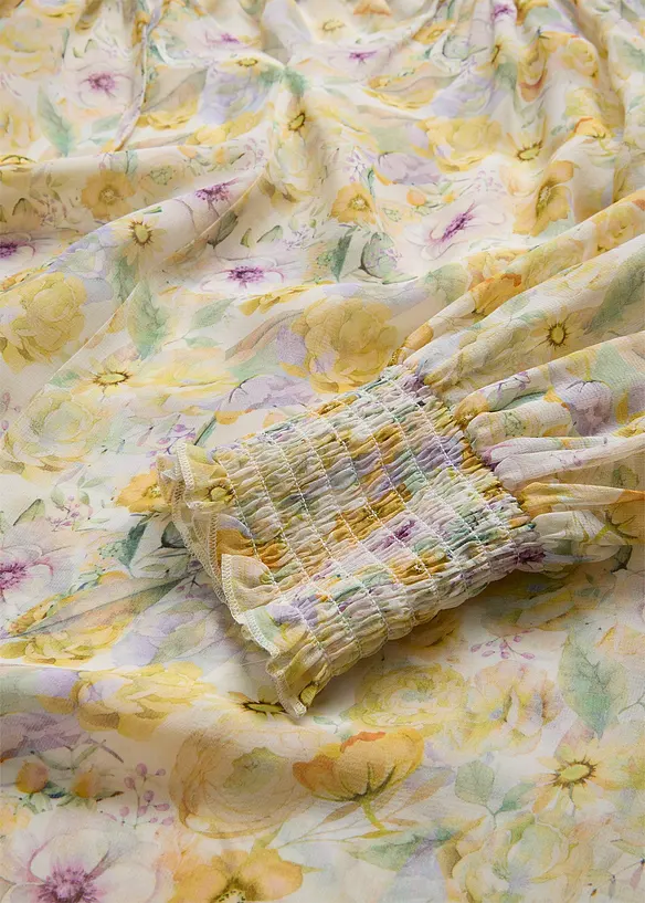 Tuniek met zijde en delicate bloemenprint, bonprix