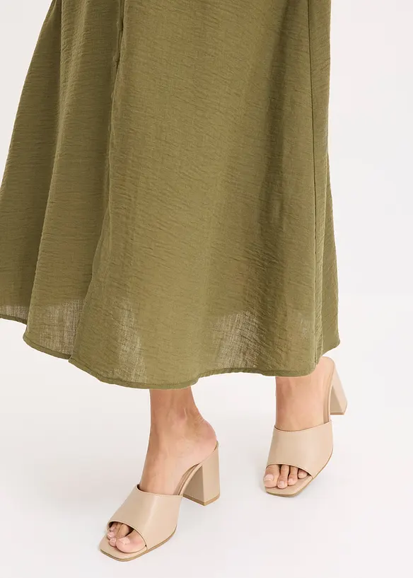 Midi jurk in linnen look, bonprix