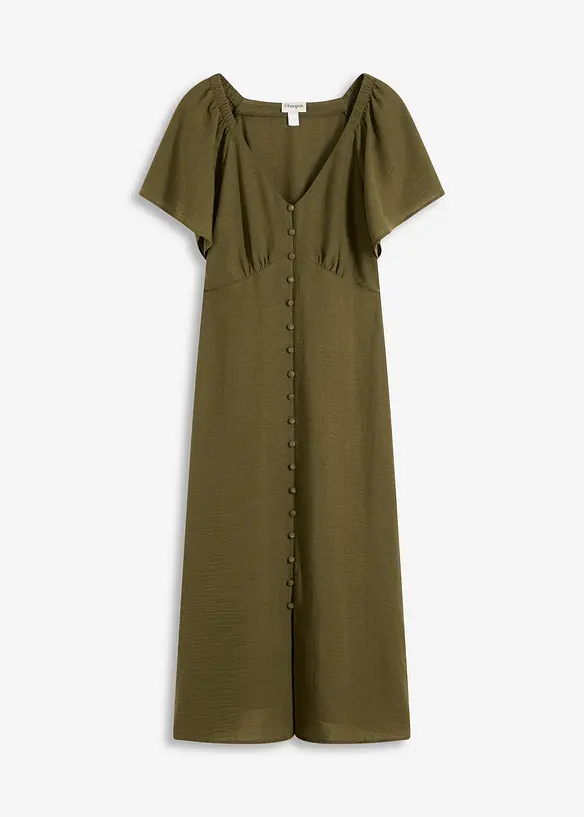 Midi jurk in linnen look, bonprix