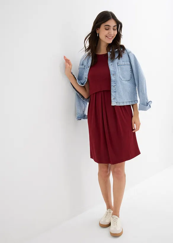 2-in-1 viscose zwangerschapsjurk met discrete borstvoedingsfunctie, bonprix