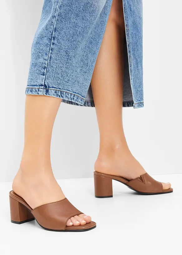Leren slippers, bonprix