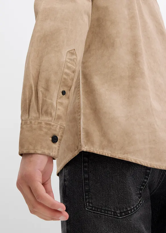 Overhemd in gewassen look, lange mouw, bonprix