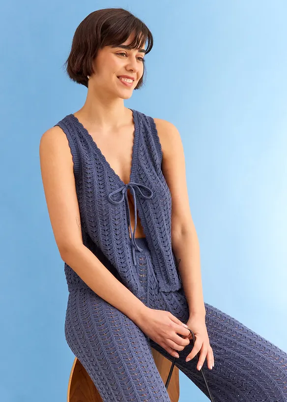 Mouwloos ajour vest, bonprix