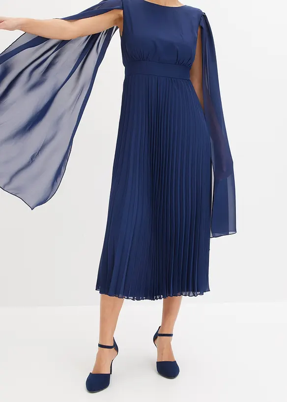 Chiffon jurk met plissérok, bonprix