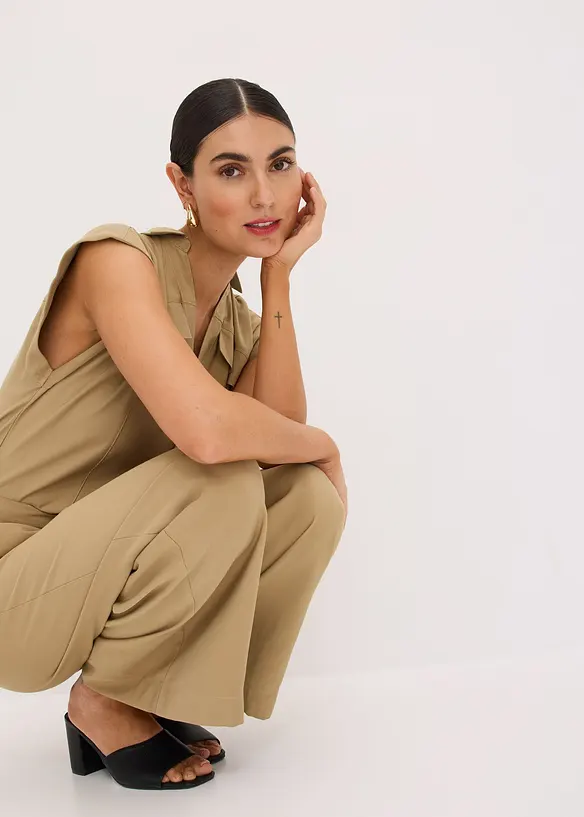 Viscose jumpsuit met riem, bonprix