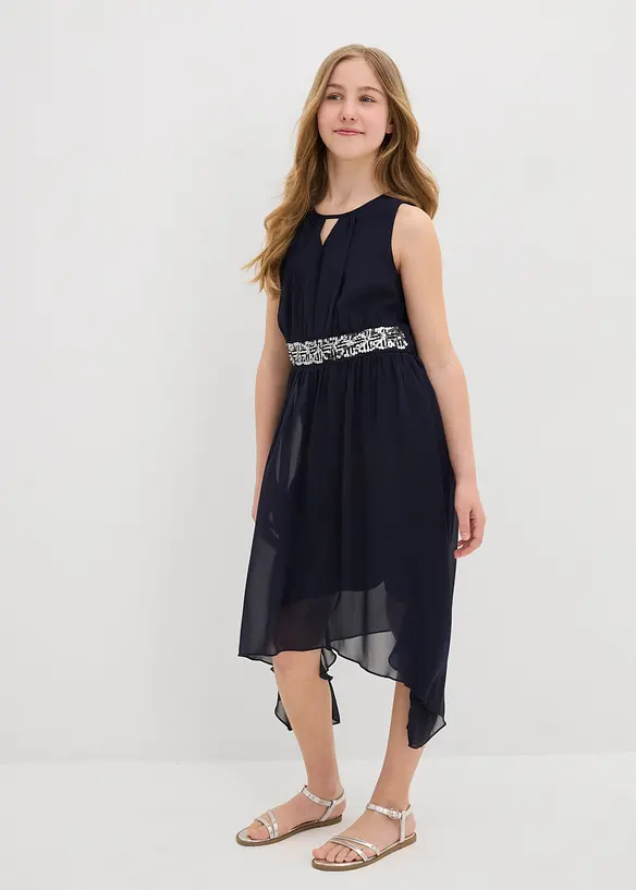 Chiffon jurk met pailletten, bonprix
