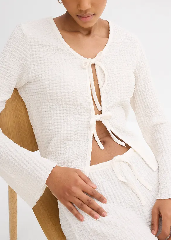Shirtvest van bar crêpe, bonprix