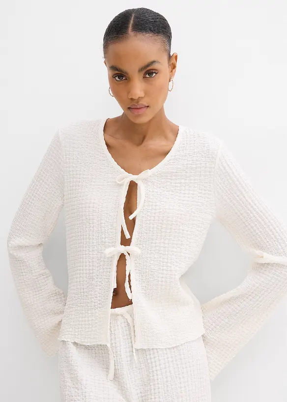 Shirtvest van bar crêpe, bonprix