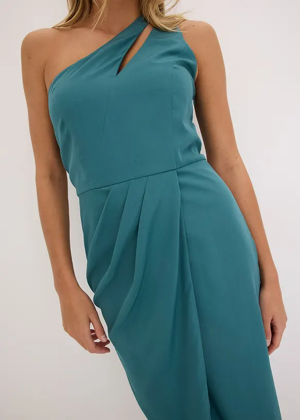 One shoulder jurk met draperie, bonprix