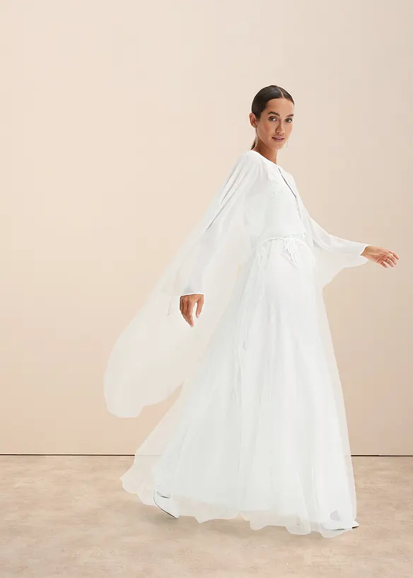 Trouwjurk met kant en chiffon, bonprix