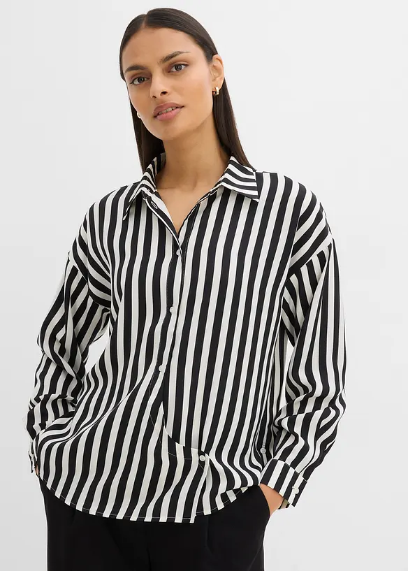 Overhemdblouse van soepel satijn, bonprix