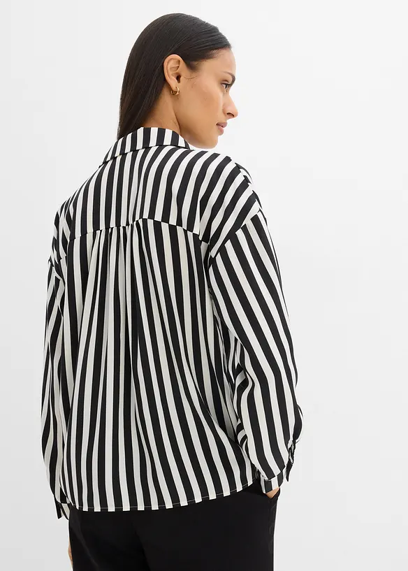 Overhemdblouse van soepel satijn, bonprix
