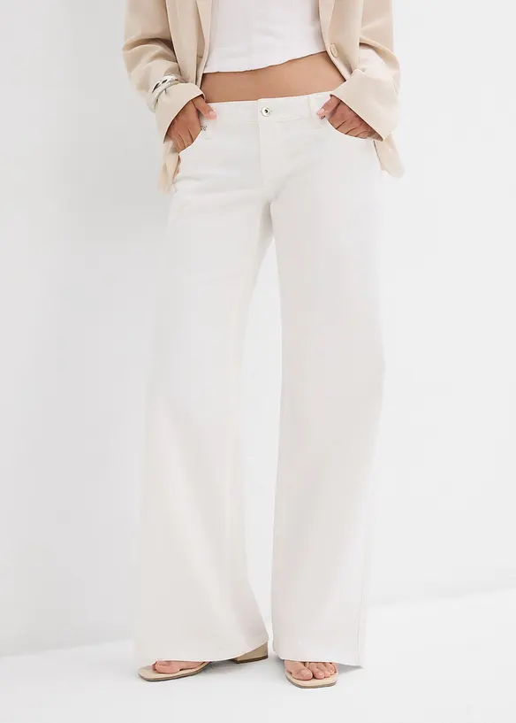 Wide leg jeans, low waist, bonprix