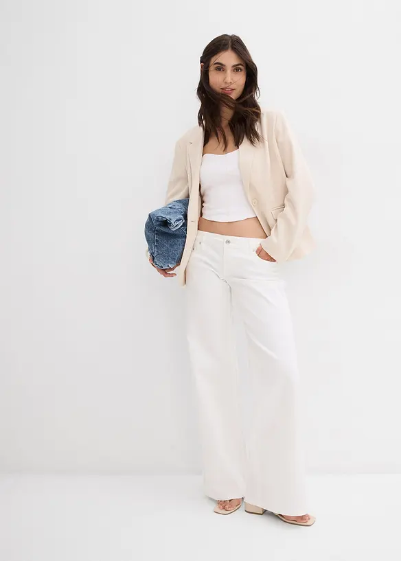 Wide leg jeans, low waist, bonprix