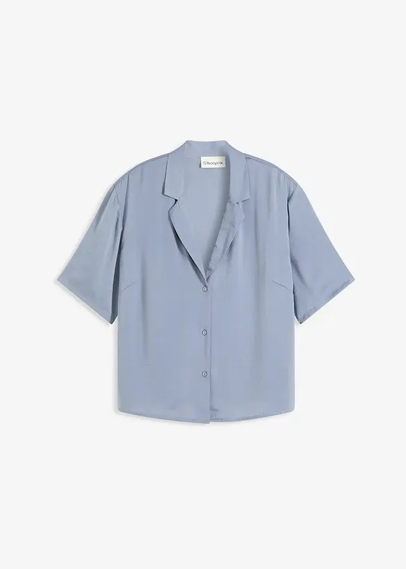 Blouse met reverskraag van satijn, bonprix