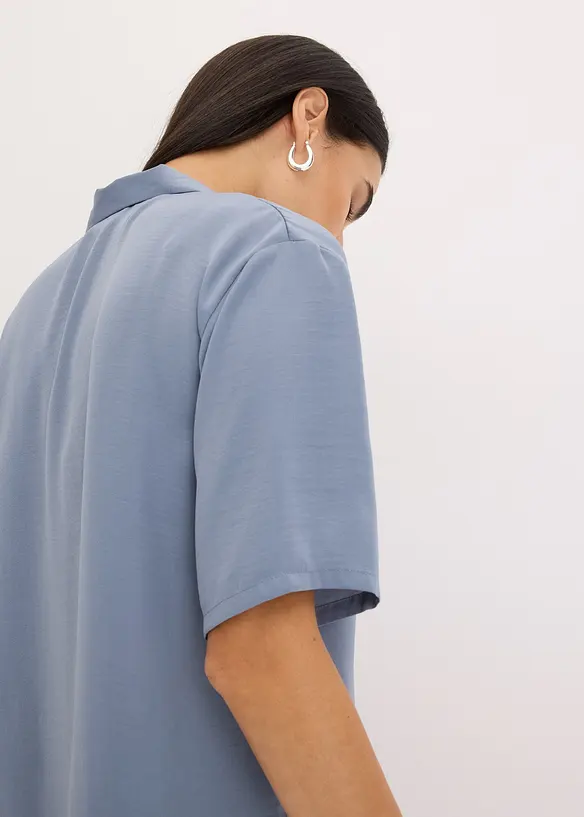 Blouse met reverskraag van satijn, bonprix