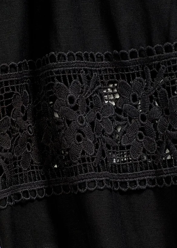 Blouse met korte mouwen en linnen, bonprix