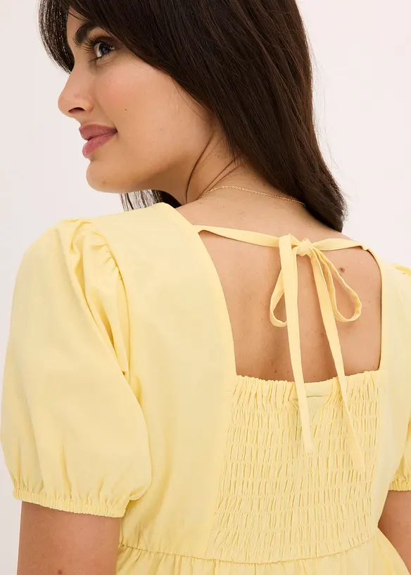 Blouse met pofmouwen en knopen, bonprix
