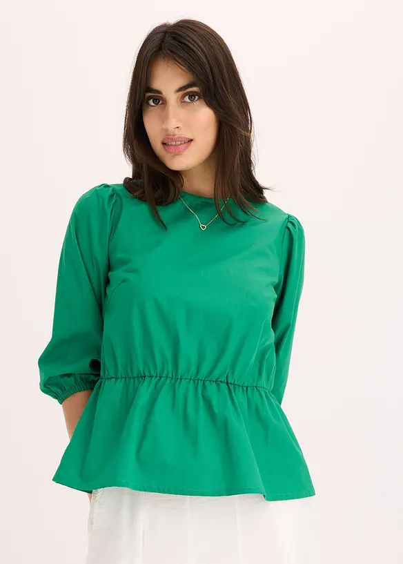 Blouse met pofmouwen en diep uitgesneden achterkant, bonprix