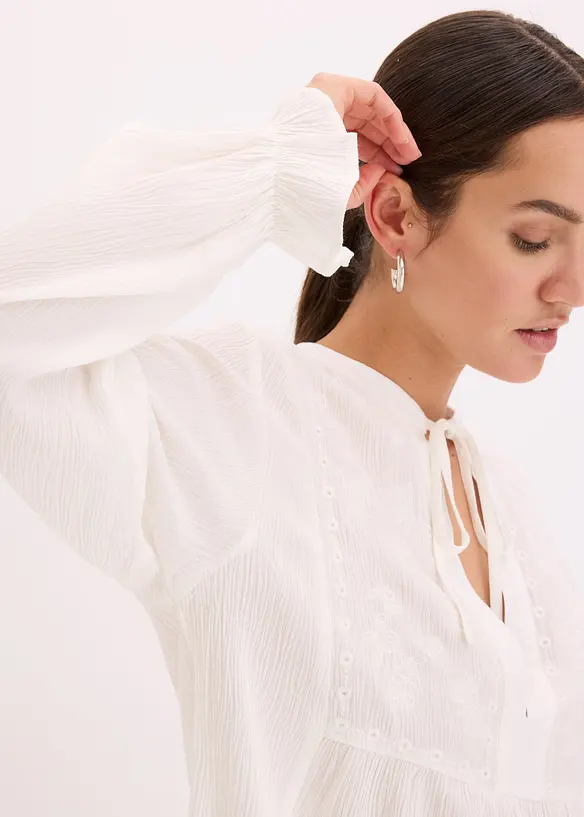 Blouse met broderie anglaise, bonprix