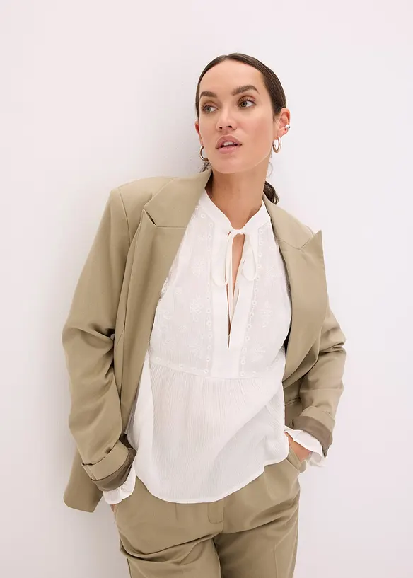 Blouse met broderie anglaise, bonprix