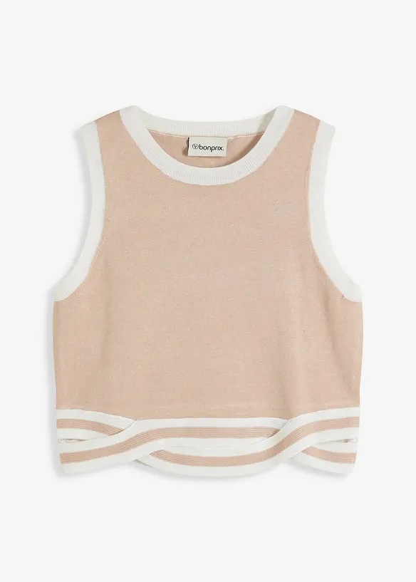 Cropped gebreide top met gedraaide zoom, bonprix