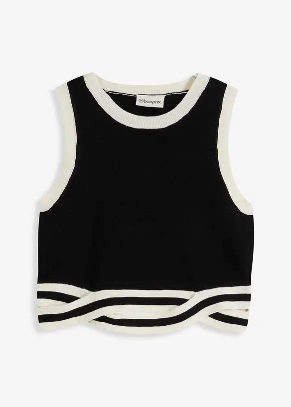 Cropped gebreide top met gedraaide zoom, bonprix