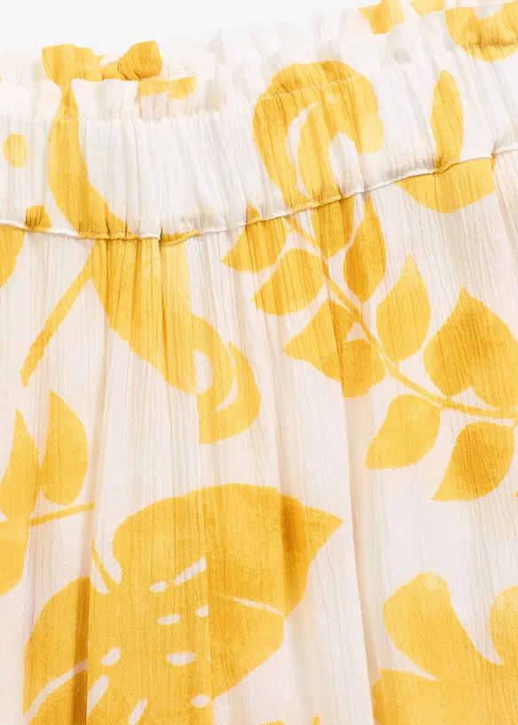 Wijde broek met print van gestructureerde viscose, bonprix