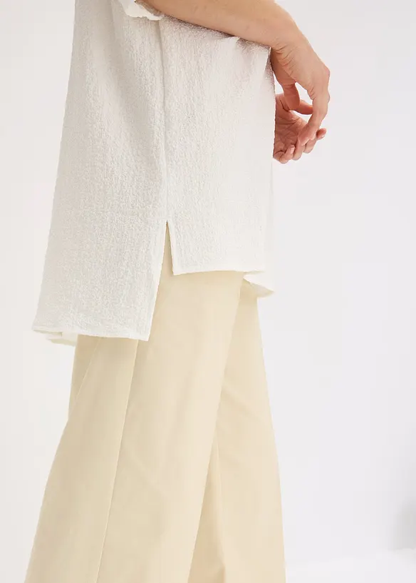 Tuniek met structuur en kanten band, bonprix