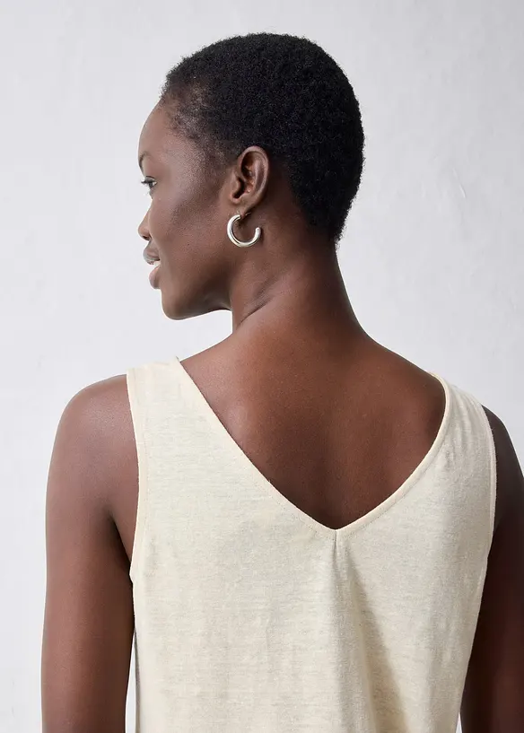 Linnen tanktop, bonprix