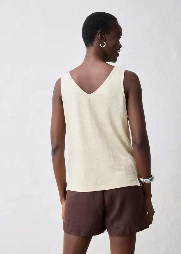 Linnen tanktop, bonprix