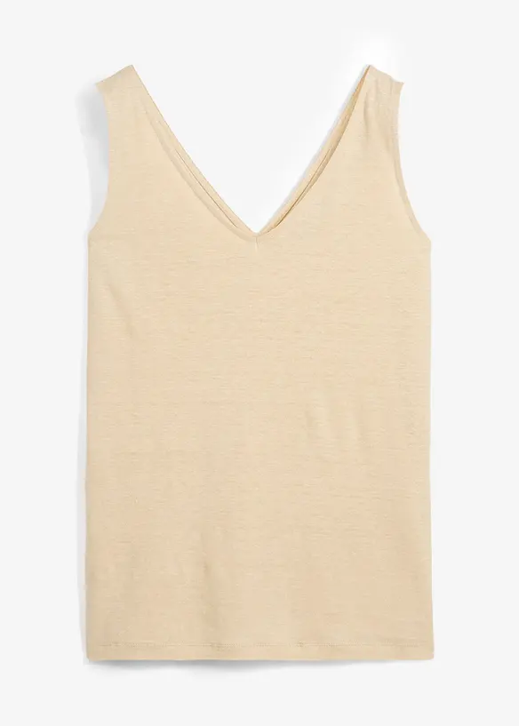 Linnen tanktop, bonprix