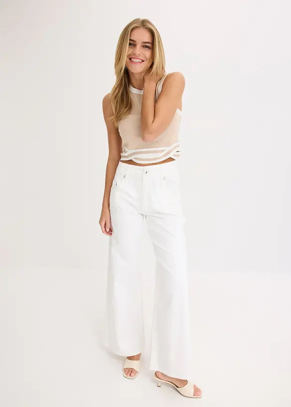 Cropped gebreide top met gedraaide zoom, bonprix