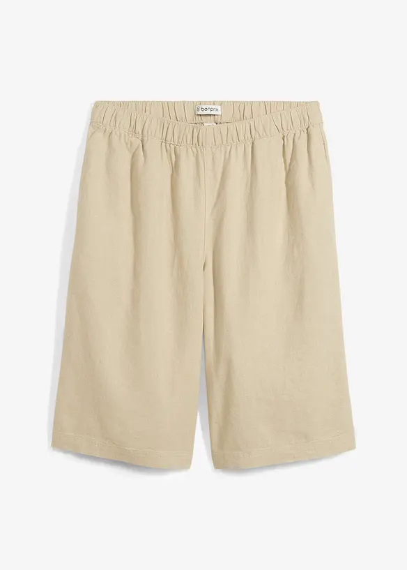 Bermuda met linnen en high waist comfortband, bonprix